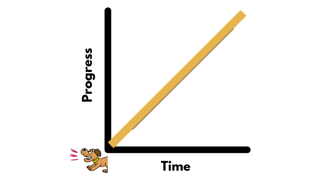 Linear dog reactivity training graph
